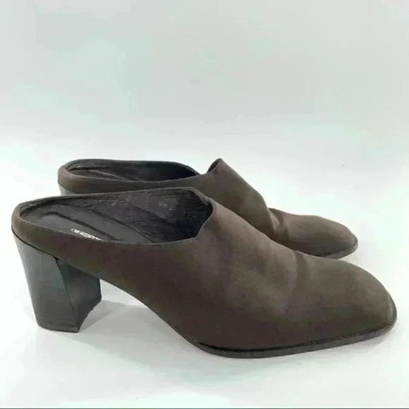 Donald J pliner heels size 8.5 chocolate brown square toe vintage 90s academia - Picture 12 of 12